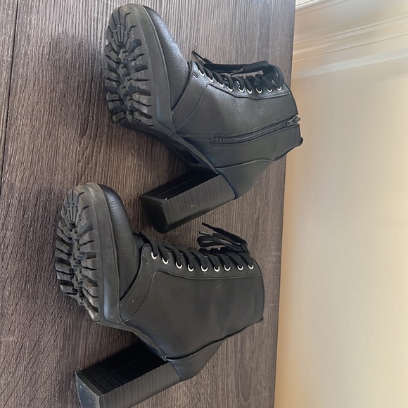 Black Lace Bootie Heels - Picture 3 of 4